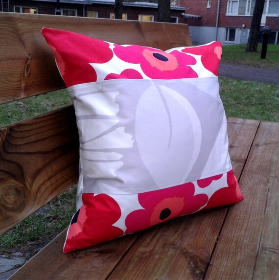 18 X 18 Pillow Cover Made From Marimekko Fabric Throw Pillow Etsy