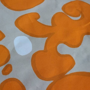 Marimekko fabric Keidas, Scandinavian orange beige cotton designer fabric