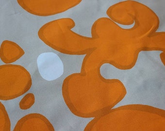 Marimekko fabric Keidas, Scandinavian orange beige cotton designer fabric