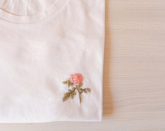 Hand Embroidered t-shirt, Customized t-shirt, Flower’s embroidered t-shirt, Beautiful T-shirt, Embroidered designs