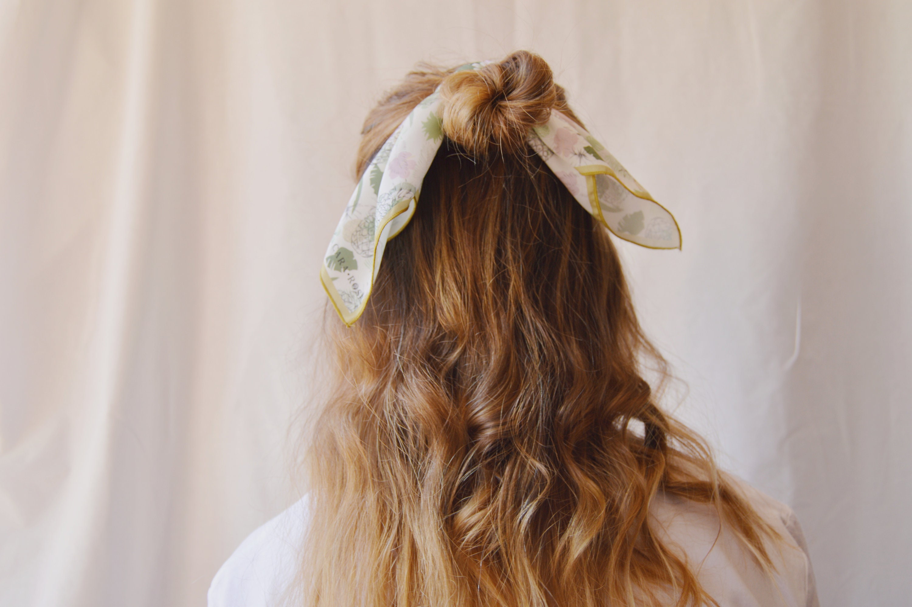 Designer Scarf With Pineapple Print Silk Hair Scarf and Bag Etsy UK