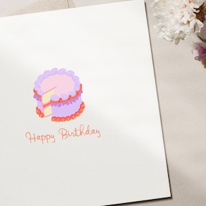Vintage Cake Birthday Card | Personalised Card | Birthday Card for Her | Girlie | Trending