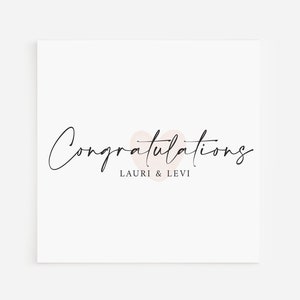 Congratulations Bride & Groom, Wedding card with Heart, Love Greet Card, Engagement Square Card 13.5cm x 13. 5cm