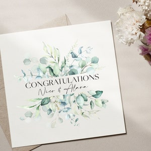 Eucalyptus Wedding Card | Floral Wedding Card | Wedding | Handmade Card | Congratulations | Personalised Greeting Card