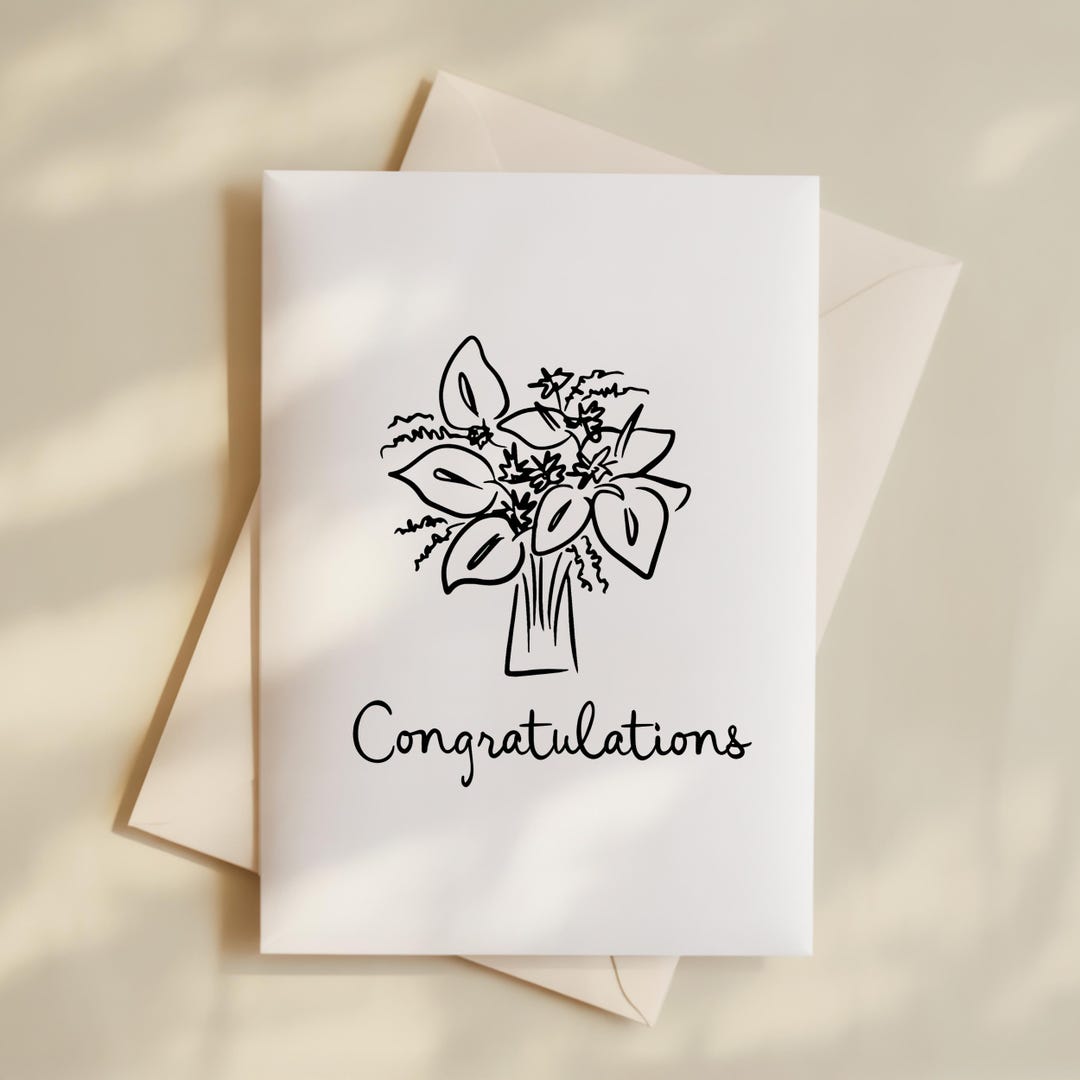 Editable Congratulations Card Template | Floral Printable Card | Corjl ...