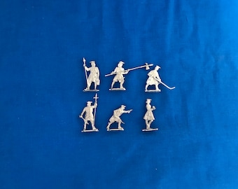 Round Artillery Mortar Crew #2 WITHOUT CANNON - 18th Century Toy Soldiers