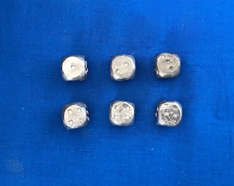 Pewter Dice - Reproduction 18th century Soldier's Game