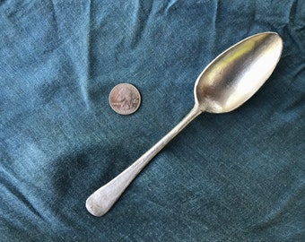 18th Century Plain American Rounded-End Pewter Spoon