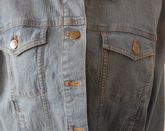 New With Tags Faded Glory Blue Denim Jacket Embroidered With A