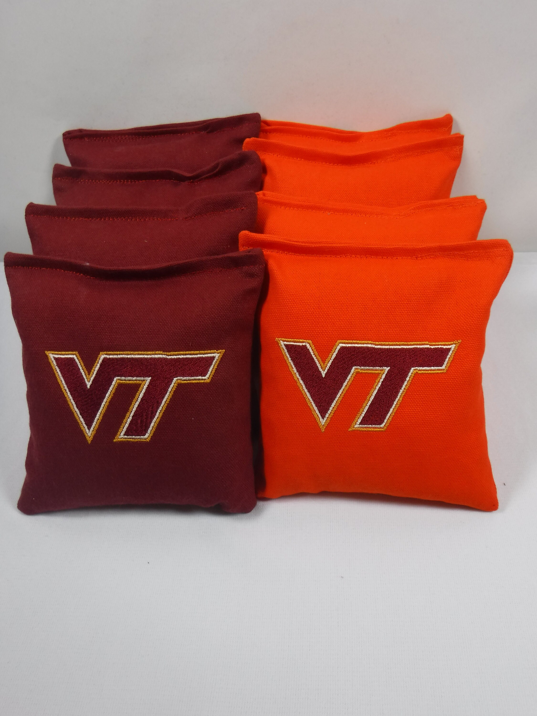 Set Of 8 Cornhole Bags Embroidered With MIA POW Design 4 Black Bags 4 Gray Bags