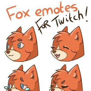 Premade Twitch Emote / Discord emote / Cute Fox set!