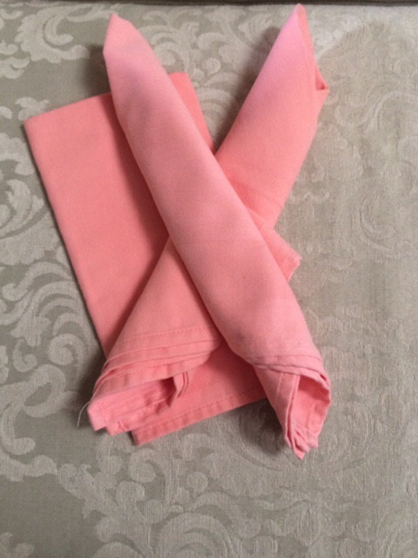 Vintage Peach Cotton Napkins Dinner Napkins Table Linens Etsy