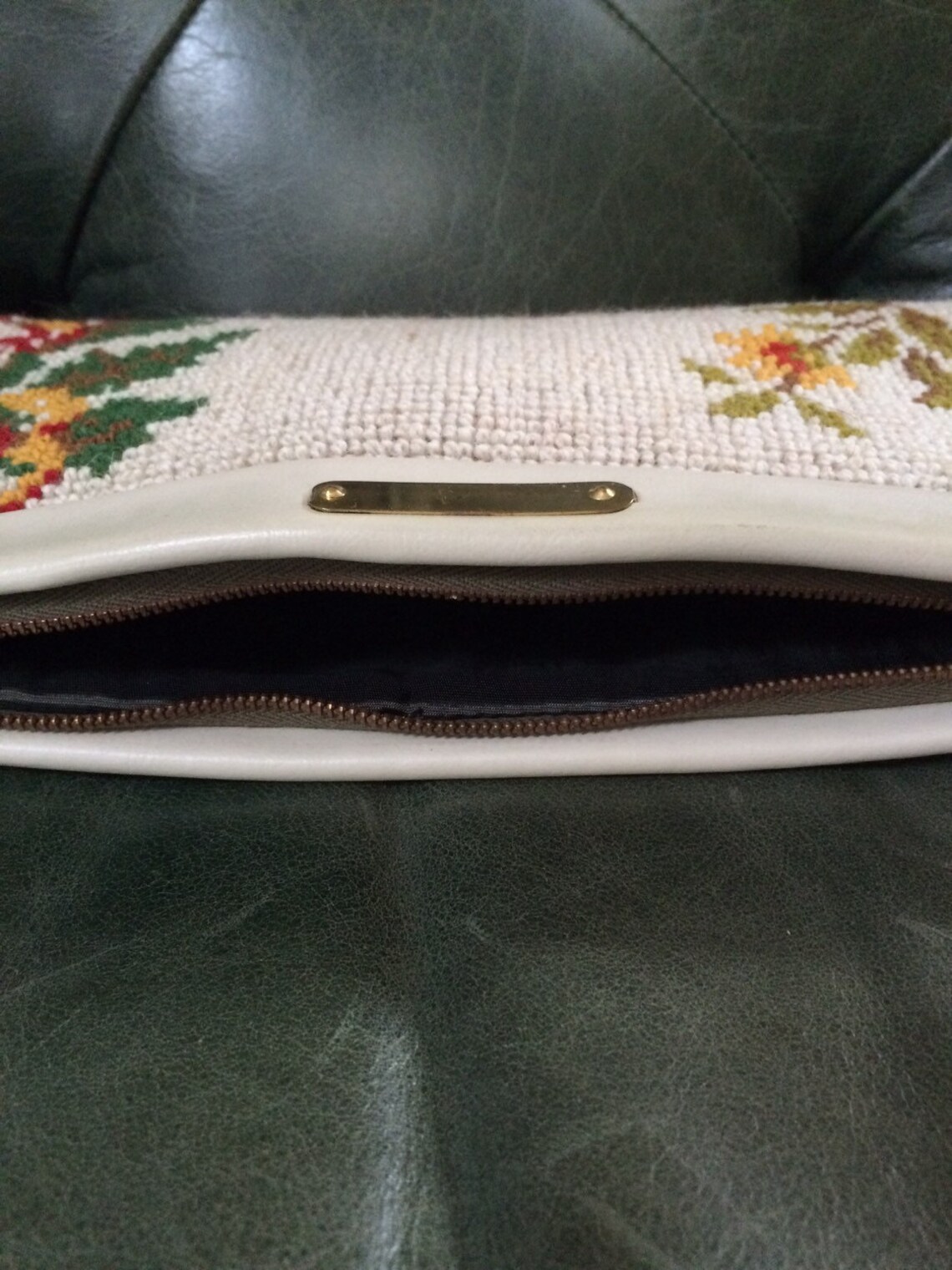 Vintage Needlepoint Clutch Floral Clutch Floral Purse Etsy