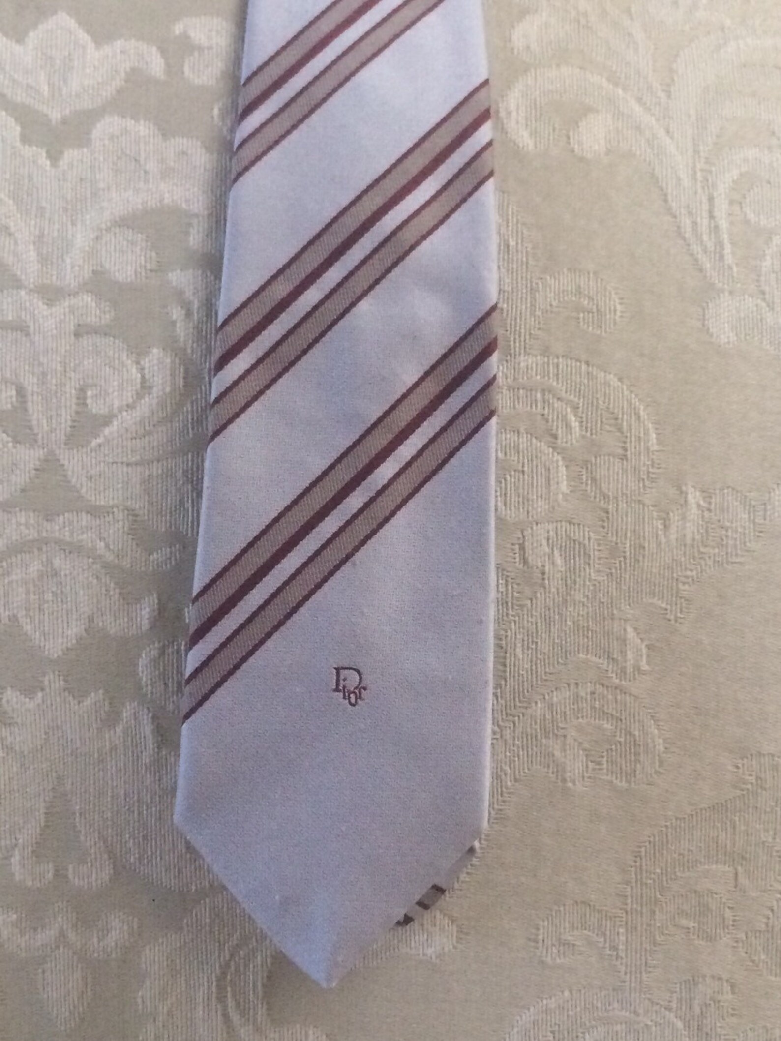 Vintage Christian Dior Tie Men's Neckties Gray Necktie Etsy
