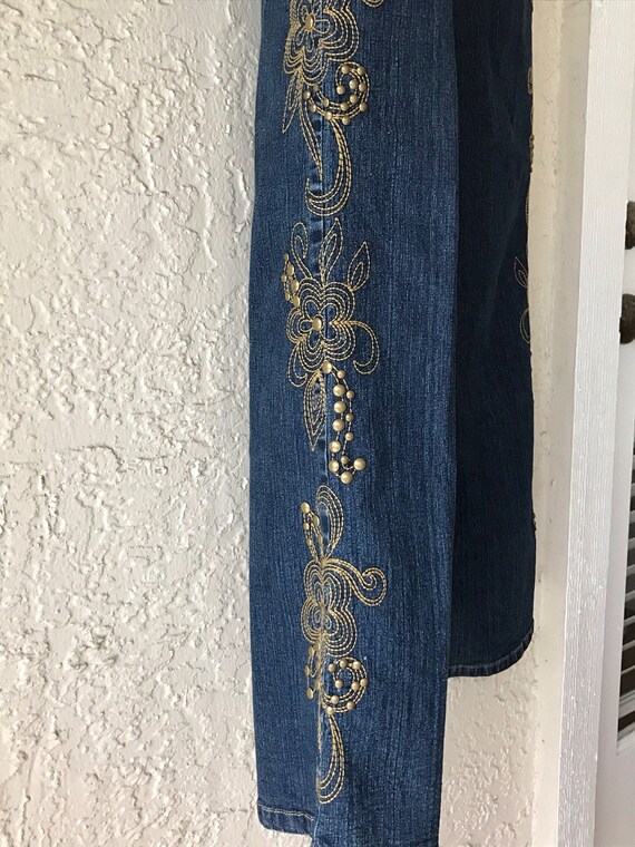 Vintage Jeans, Embroidered Jeans, Studded Jeans, O