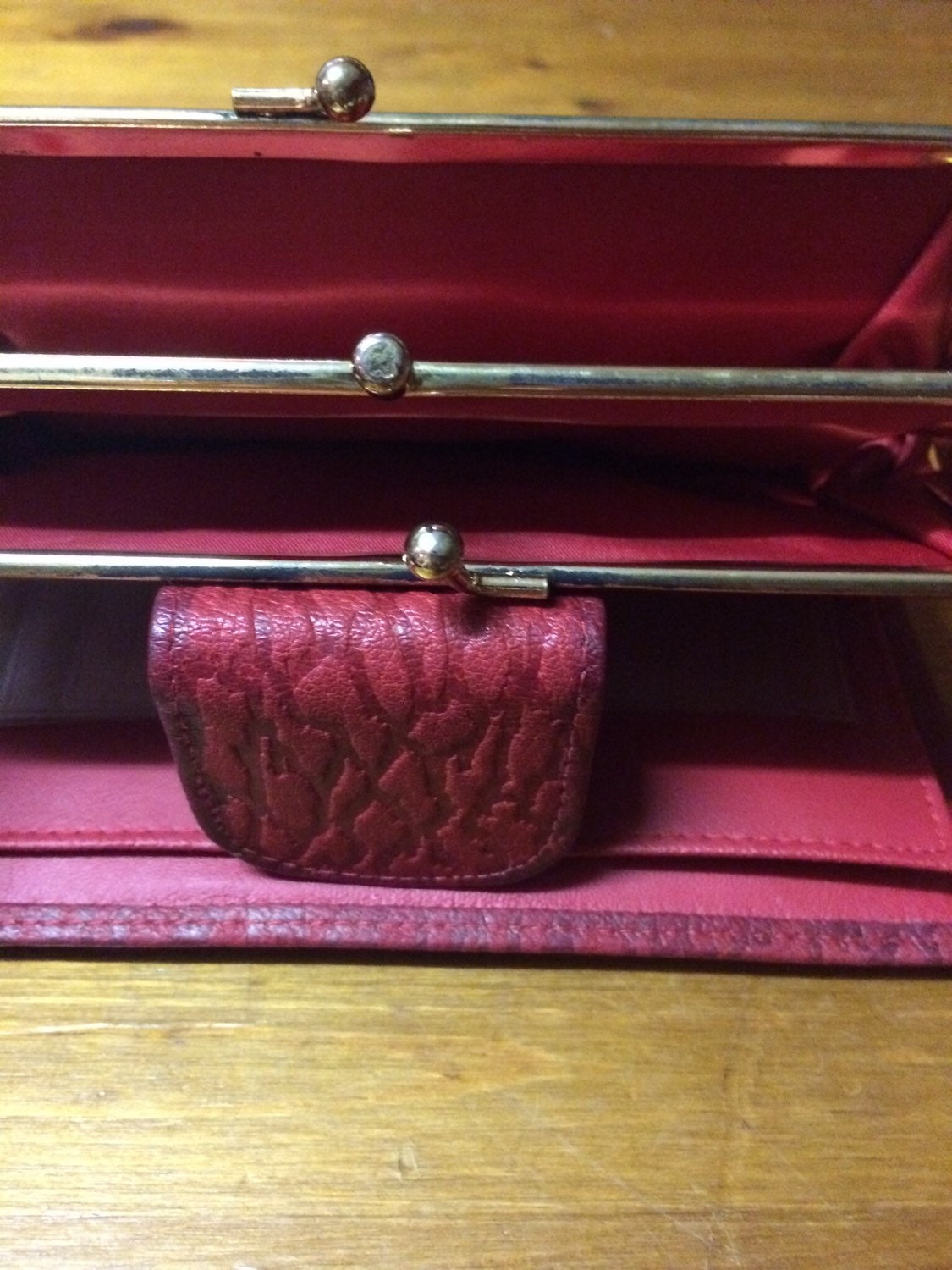 Vintage Wallet Red Leather Wallet Mundi Wallet Women's Etsy