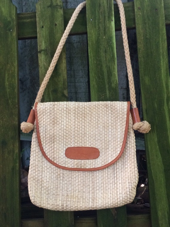 Vintage Straw Bag, Shoulder Bag, Straw Cross Body,
