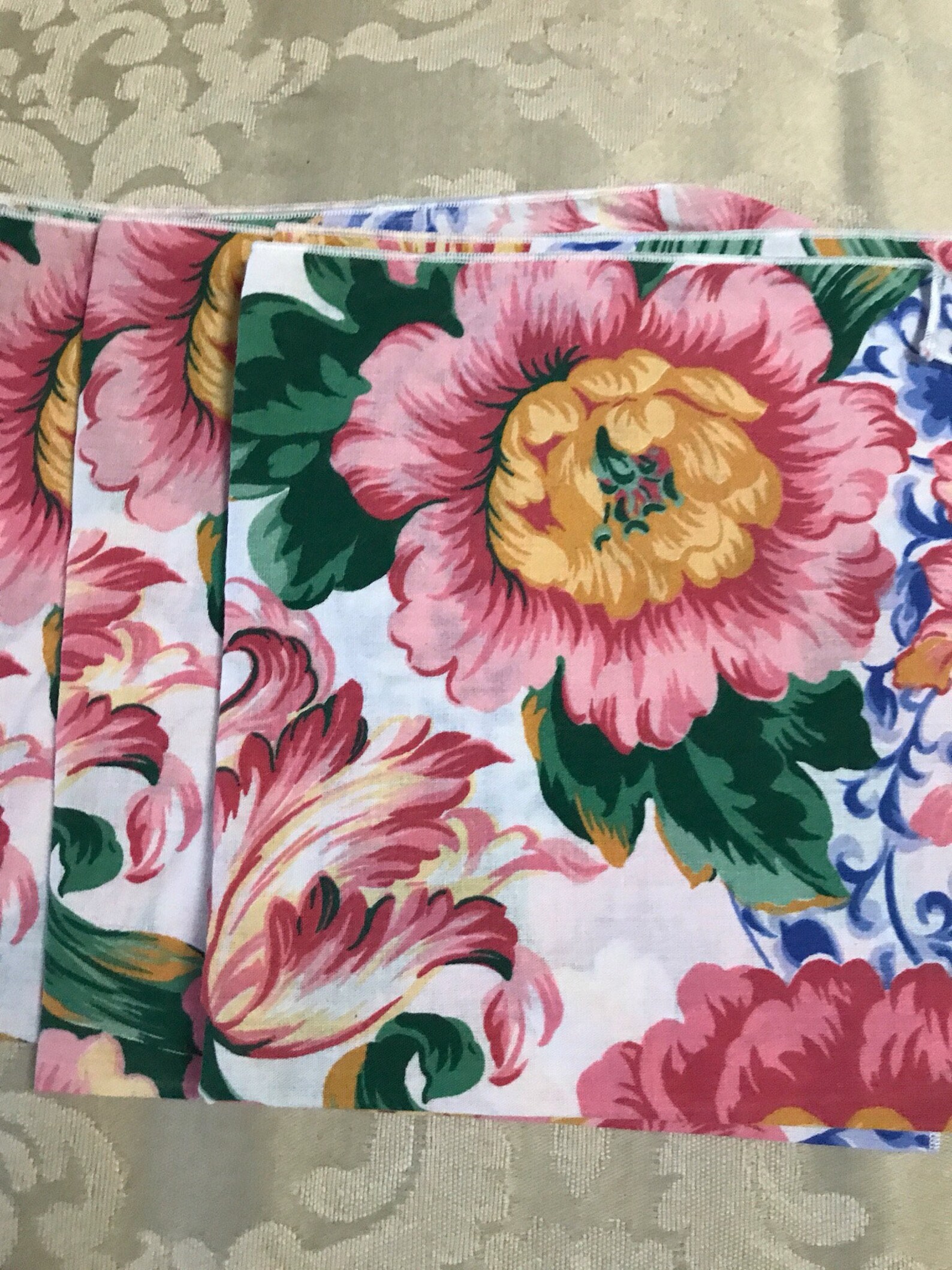 Vintage Floral Napkins Cotton Napkins Flower Napkins Multi Etsy