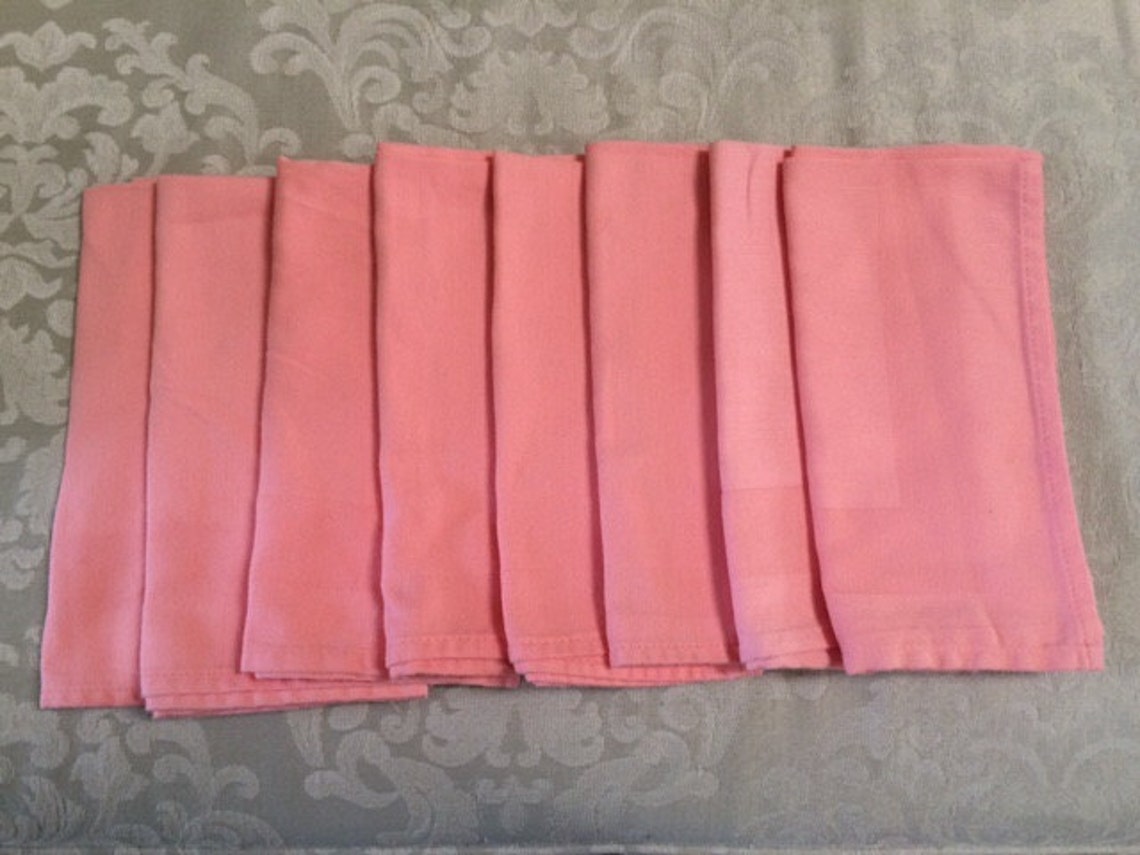 Vintage Peach Cotton Napkins Dinner Napkins Table Linens Etsy