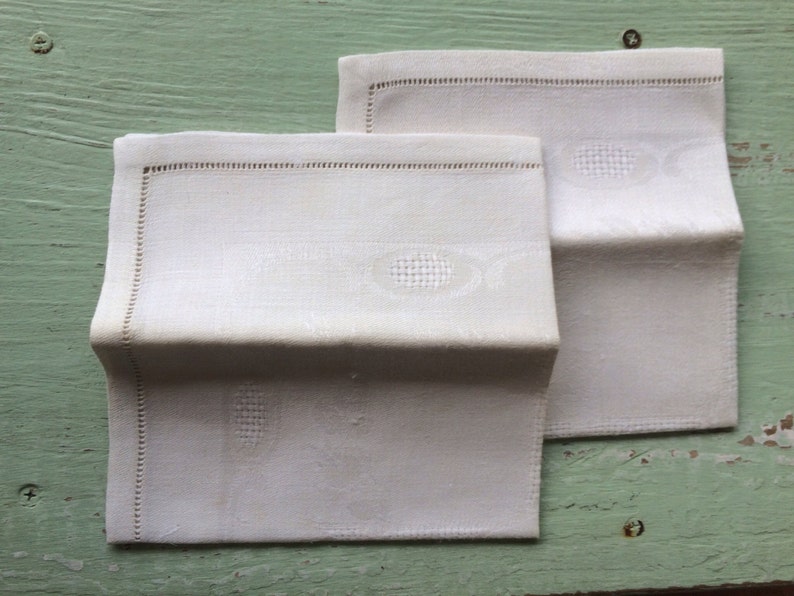 Vintage Linen Napkins Creme Napkins Linen Napkins Etsy