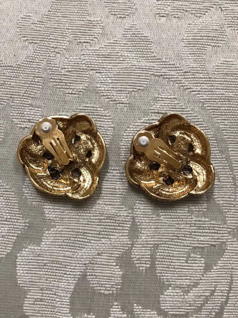 Vintage Clip Ons Gold Knot Earrings Gold Clip Ons Large | Etsy