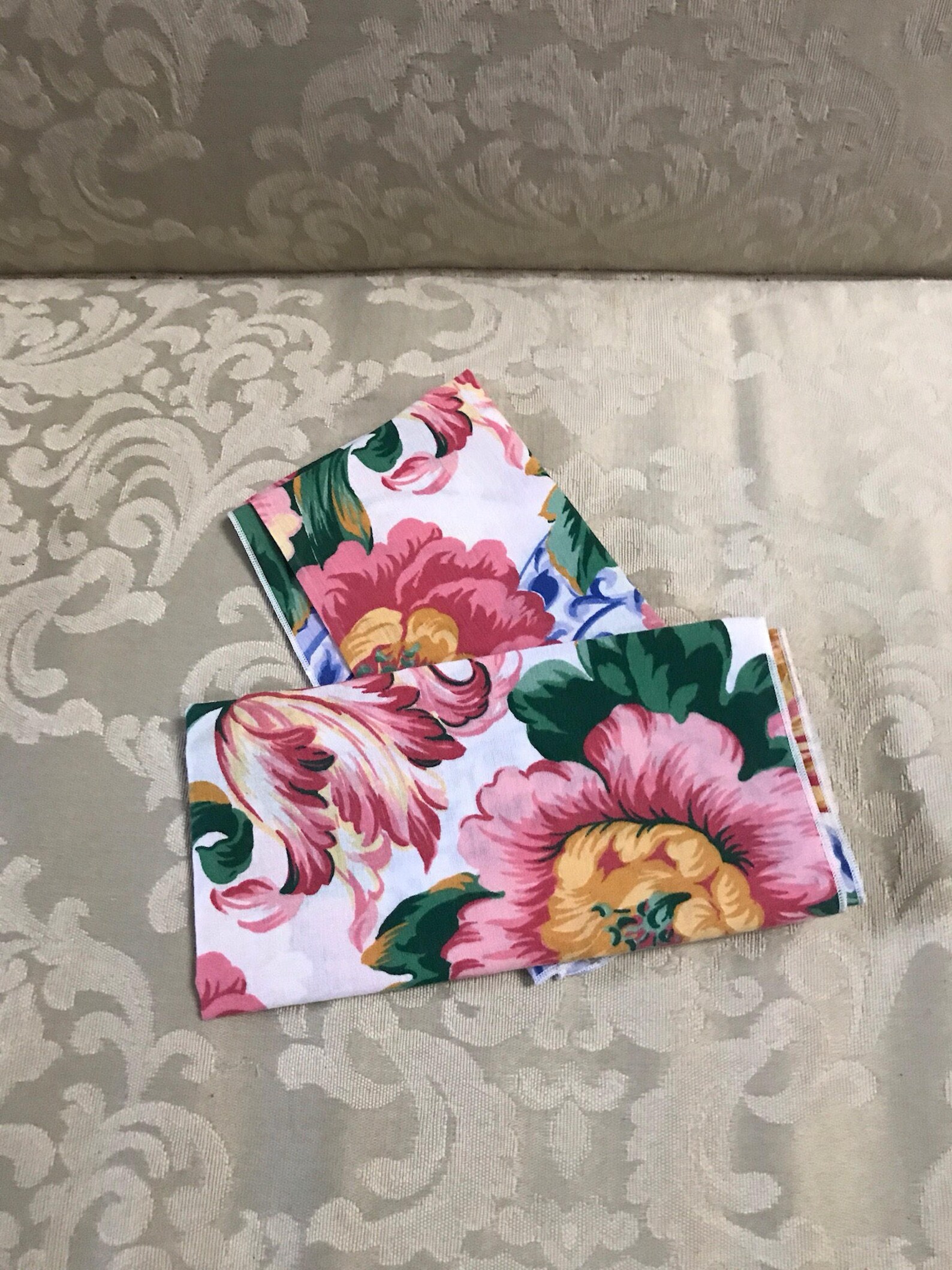 Vintage Floral Napkins Cotton Napkins Flower Napkins Multi Etsy
