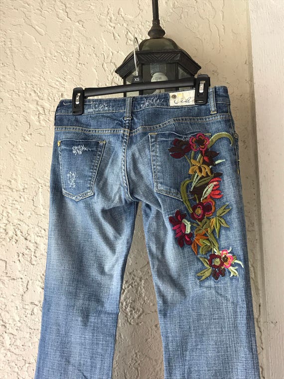 Vintage Jeans Embroidered Jeans Old Denim Distressed Jeans | Etsy