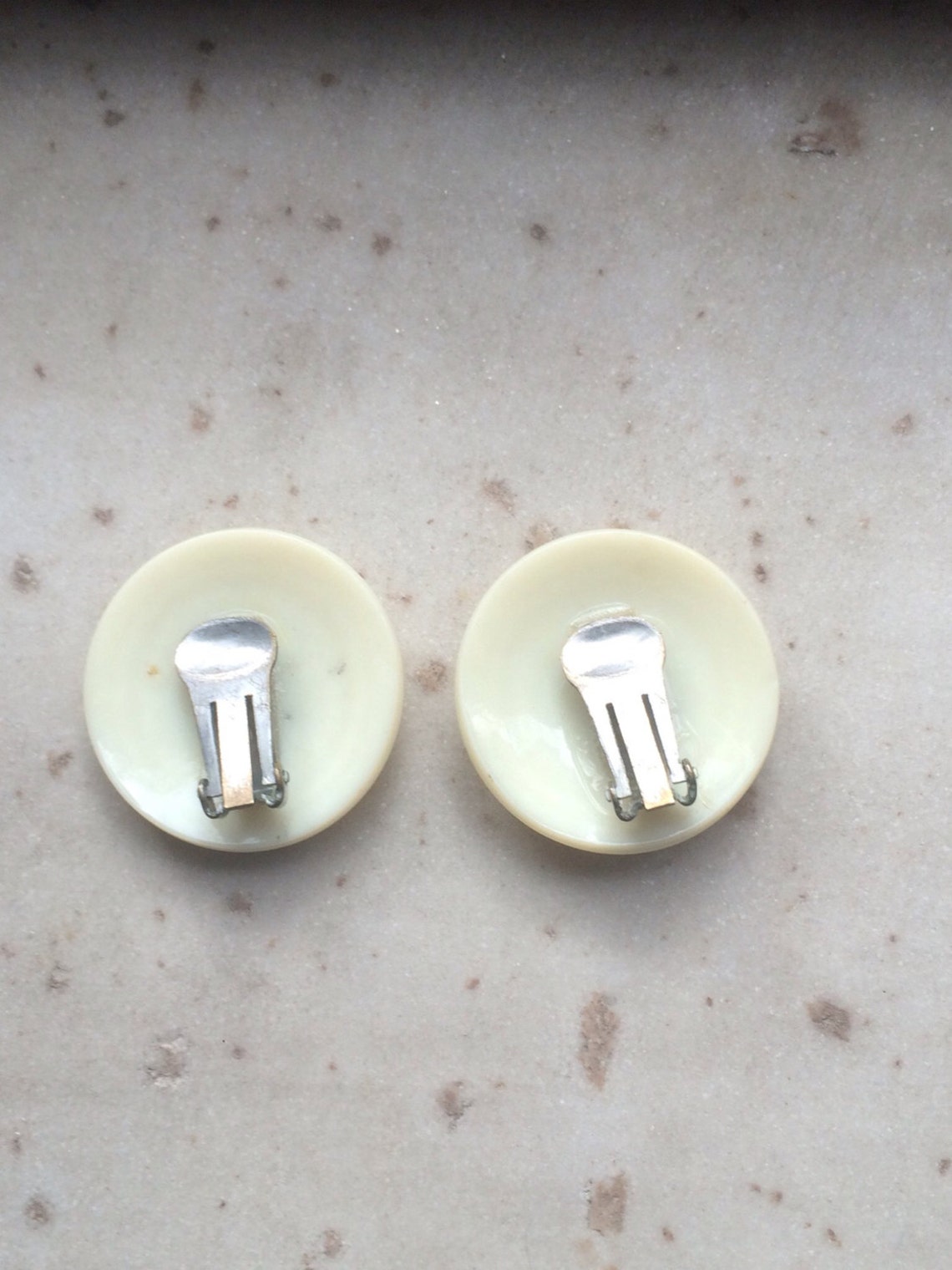 Vintage Clip Ons Clip on Earrings Button Earrings Citrine Etsy