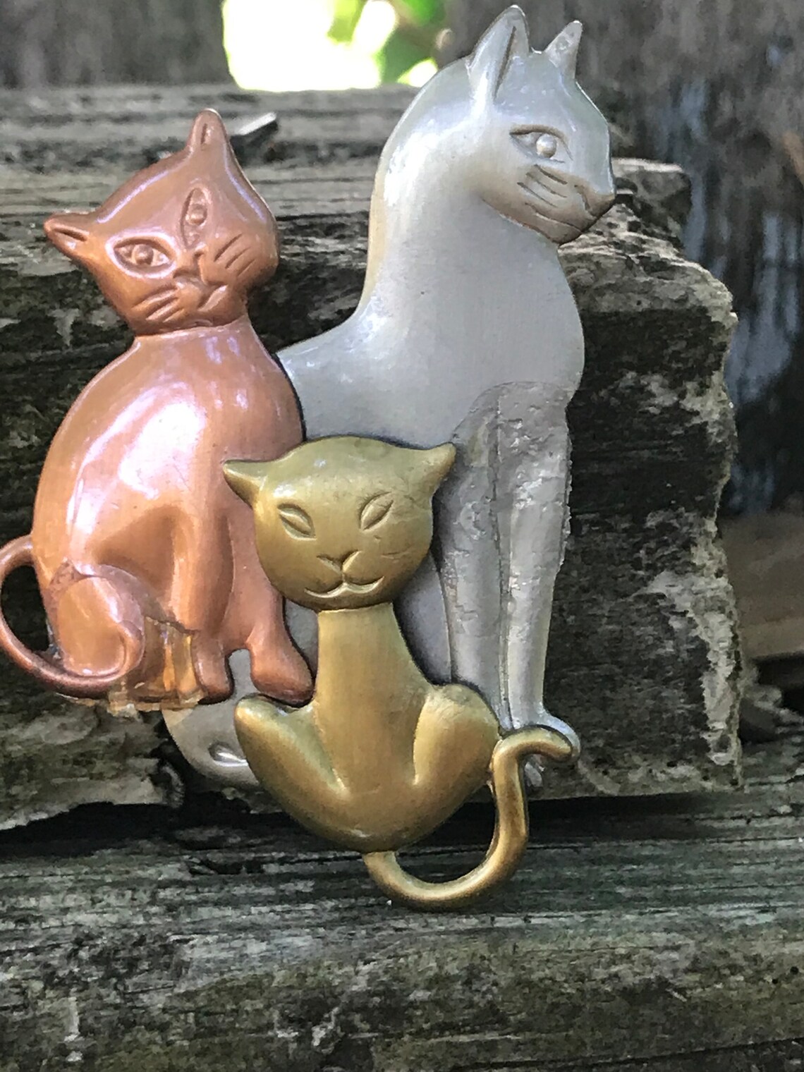 Vintage Cat Brooch 3 Cats Brooch Cats Brooch Kitten Etsy
