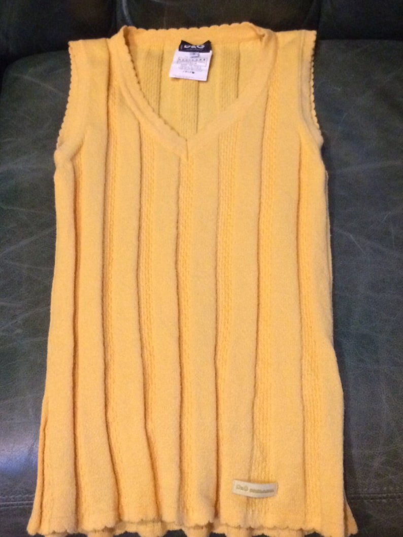 Vintage Sweater Dolce & Gabbana Sweater V Neck Tank Yellow - Etsy