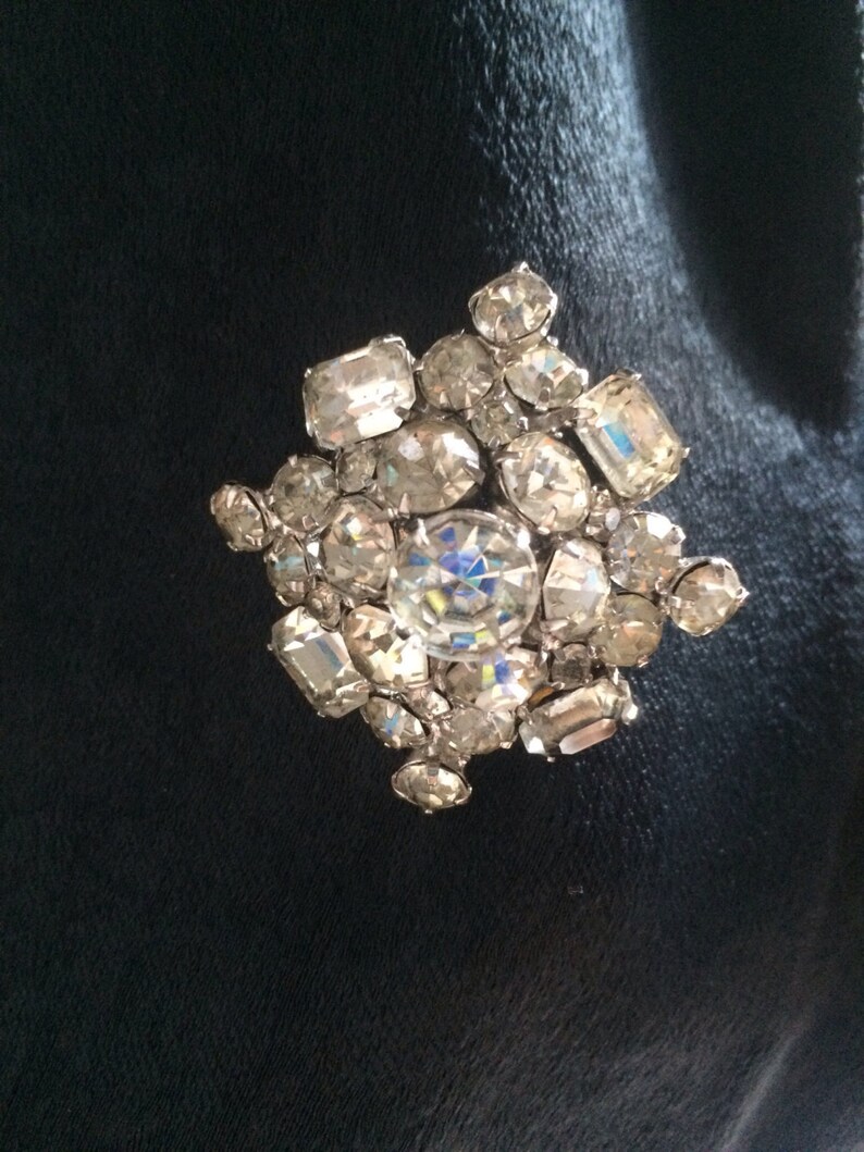 Vintage Rhinestones Rhinestone Brooch Vintage Brooches Etsy