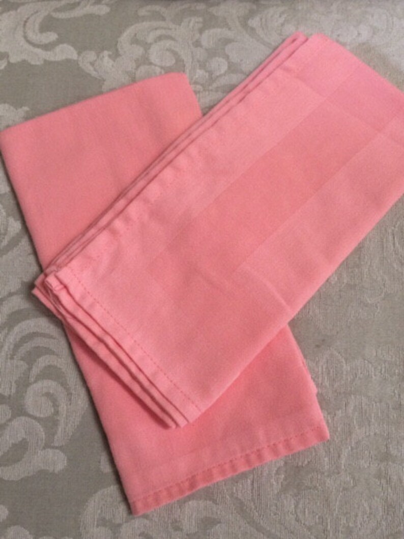 Vintage Peach Cotton Napkins Dinner Napkins Table Linens Etsy
