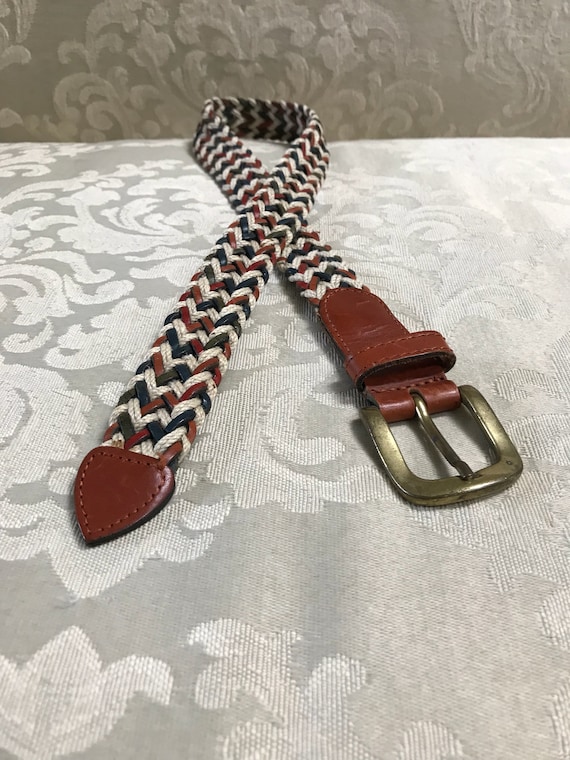 fossil braided leather belt
