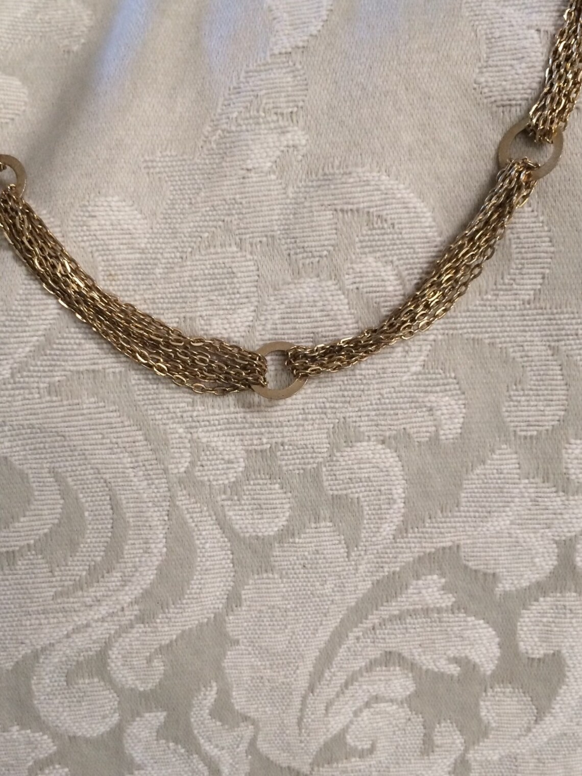 Vintage Gold Chain Gold Link Necklace Multi Strand Chain Etsy