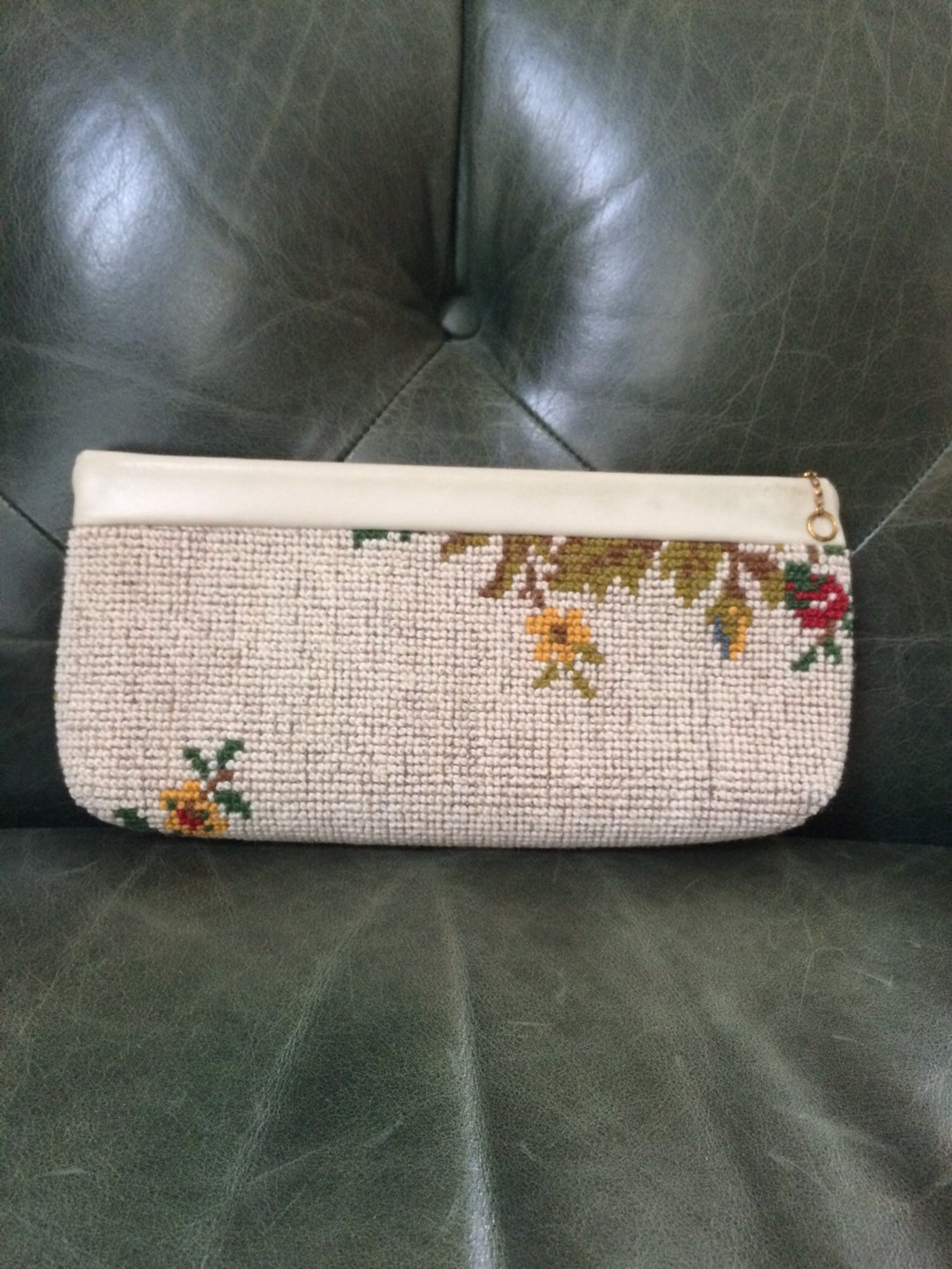 Vintage Needlepoint Clutch Floral Clutch Floral Purse Etsy