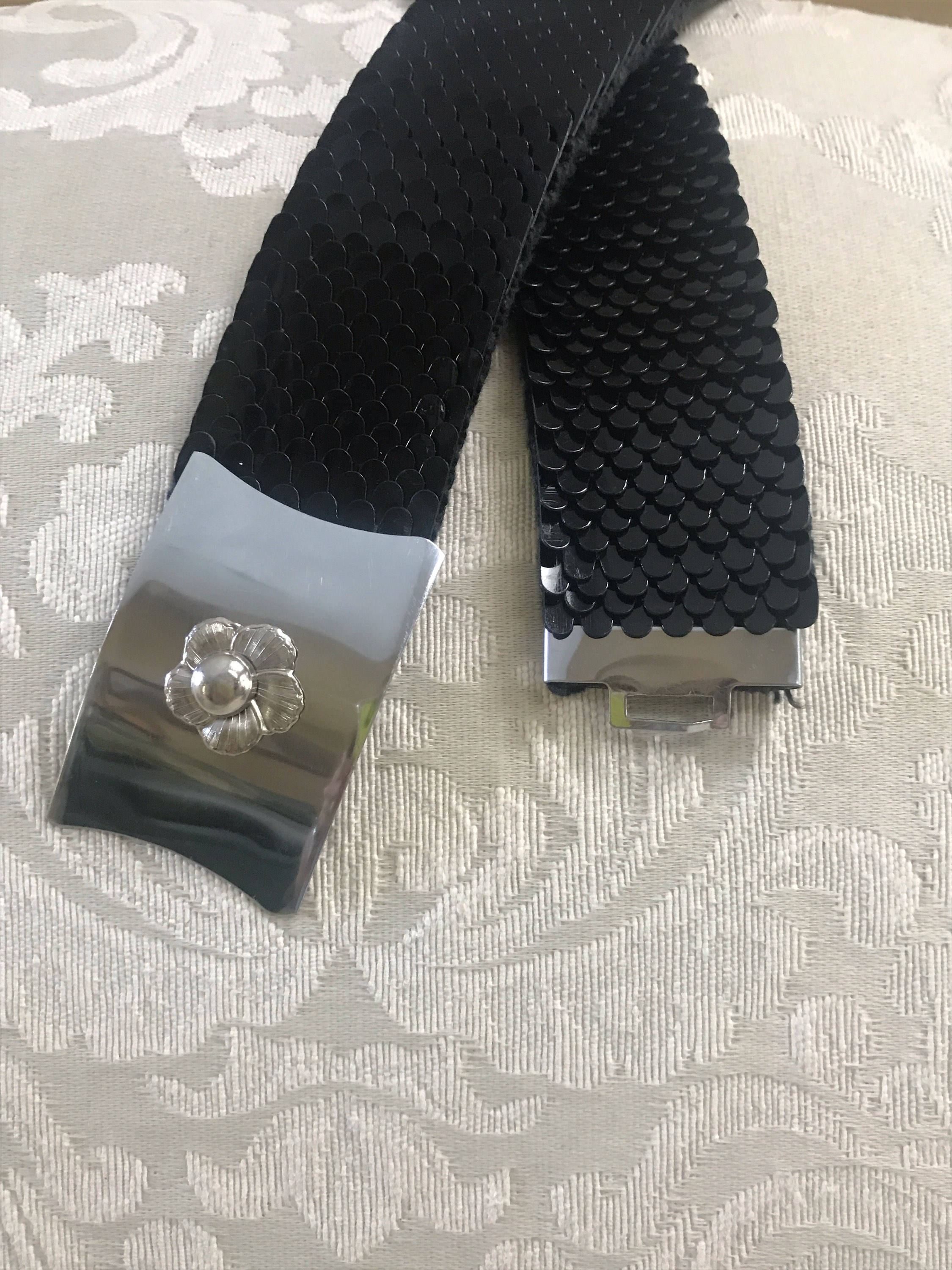 black sequin belt