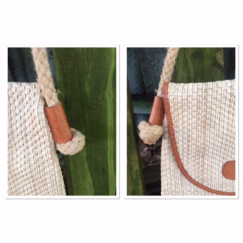 Vintage Straw Bag Shoulder Bag Straw Cross Body Leather Etsy