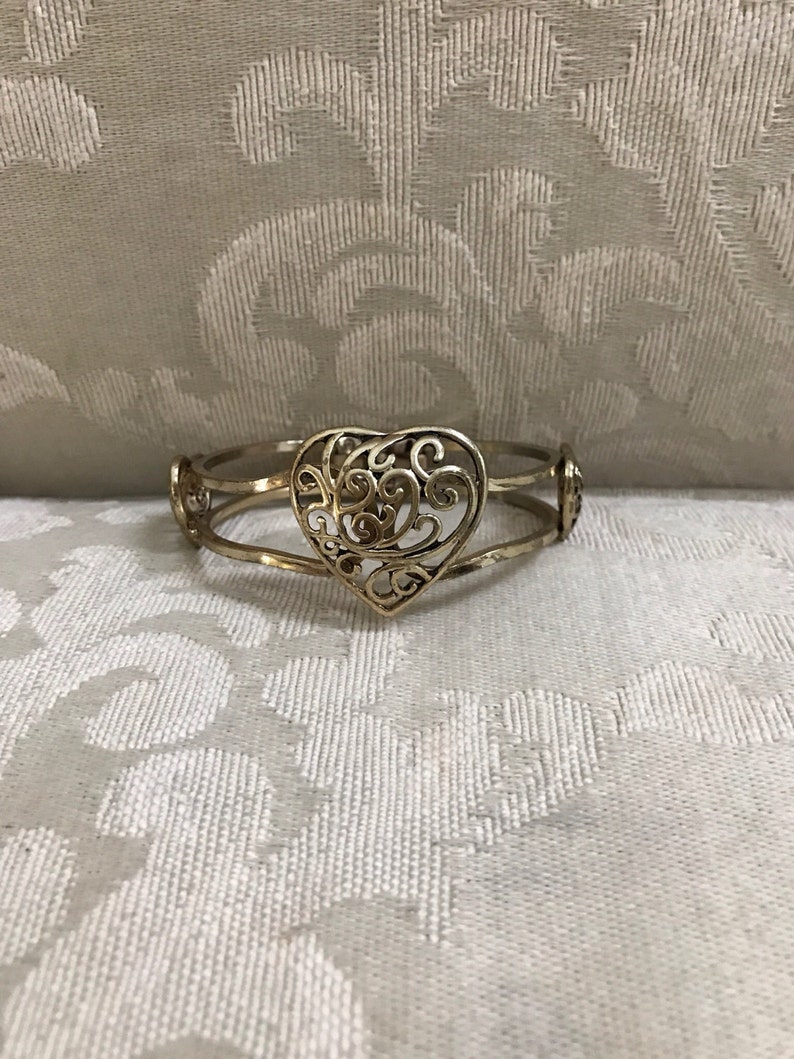 Vintage Bangles Cuff Bracelet Heart Bangle Heart Bracelets Etsy