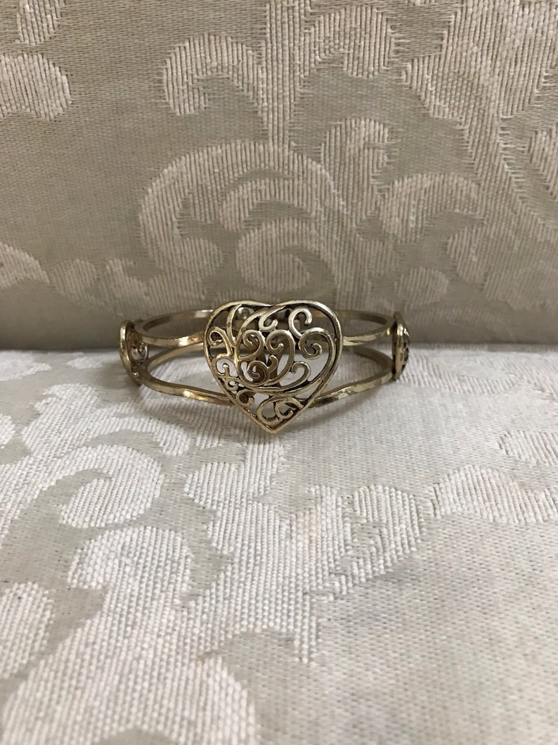 Vintage Bangles Cuff Bracelet Heart Bangle Heart Bracelets - Etsy