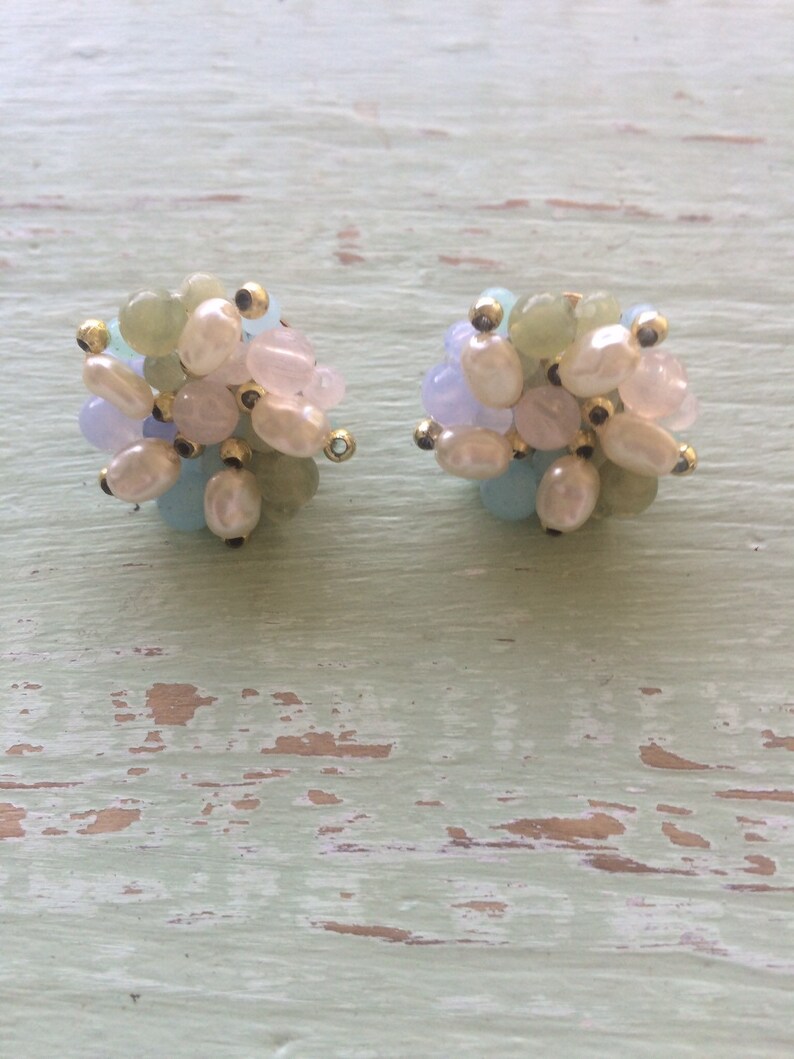 Vintage Bead Earrings Beaded Earrings Pearl Earrings Etsy