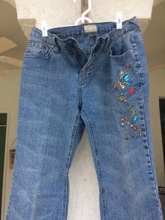 Vintage Jeans, Embellished Jeans, 1970's Jeans, Si