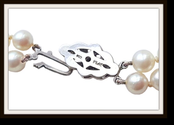 Vintage 1950s 2 Strand Akoya Cultured Pearl Hand … - image 4
