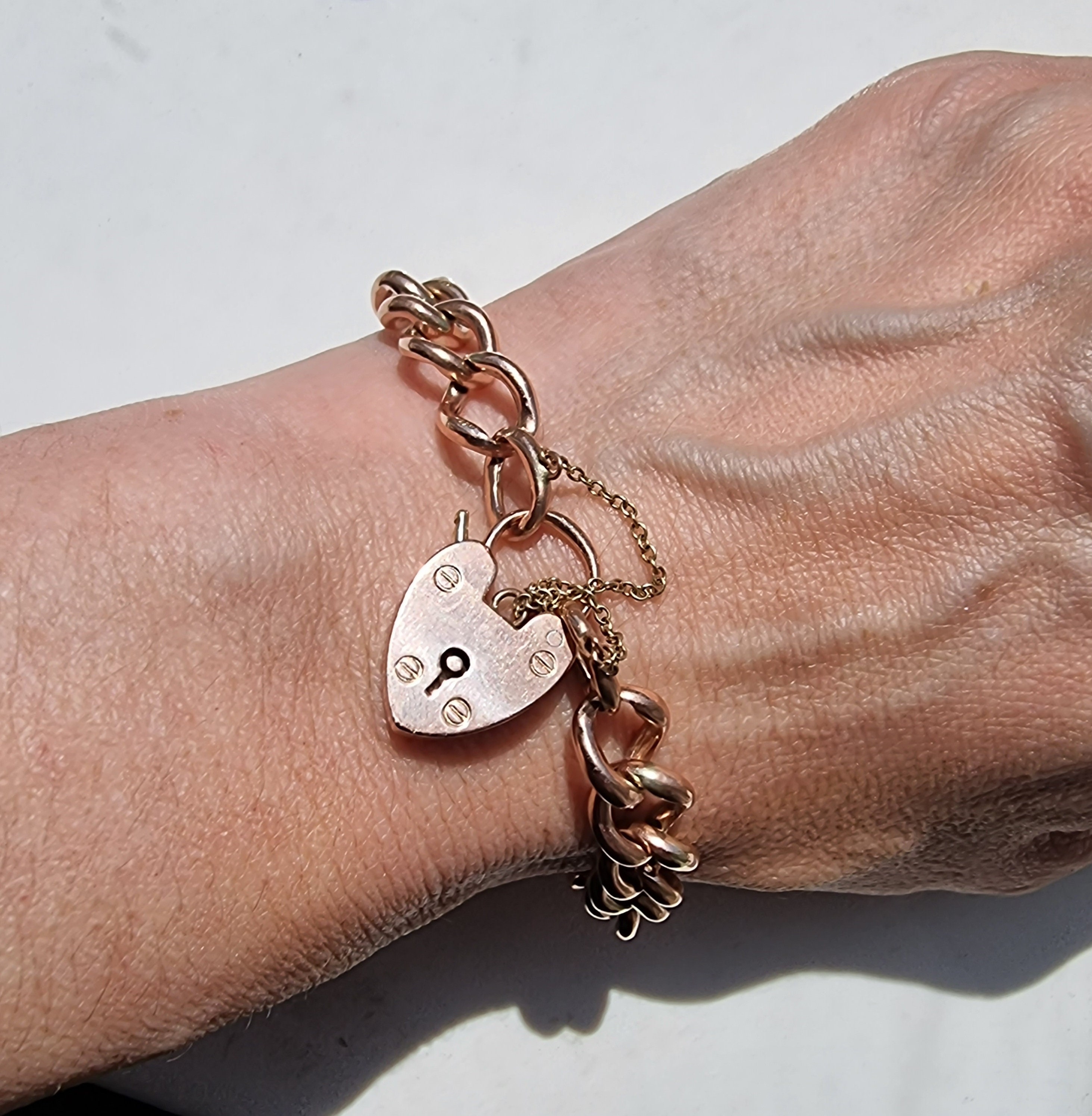 Gold heart hotsell padlock bracelet
