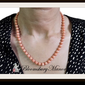 Vintage Genuine Angel Skin Round Bead Coral Necklace