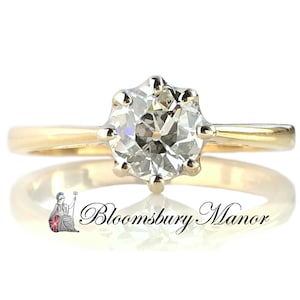 Antique .75ct Old European Cut Round Diamond G/SI2 18k Gold Engagement Ring SZ P 1/2