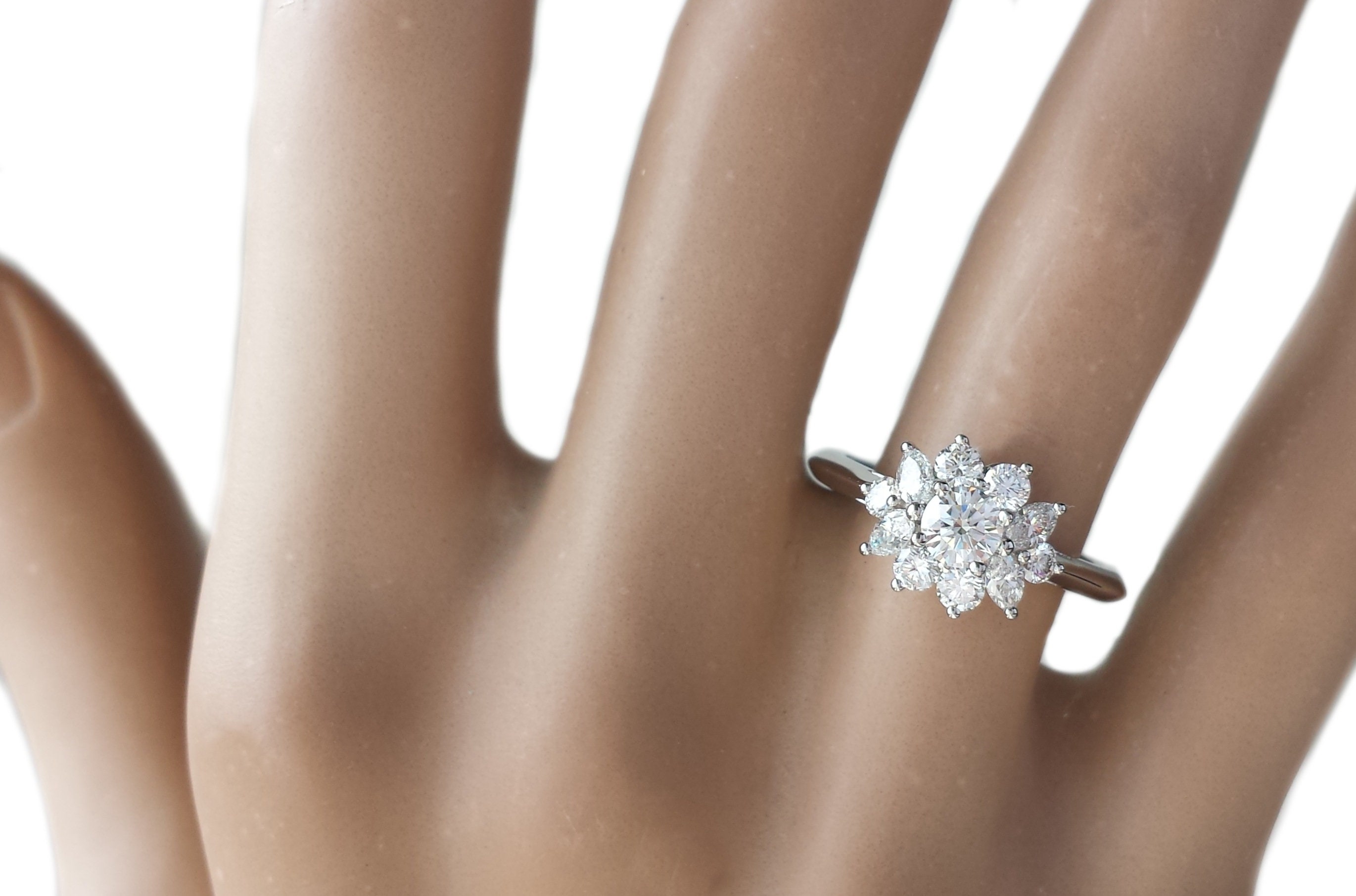 Tiffany & Co 0.90ct Flower Cluster Engagement Ring - Etsy