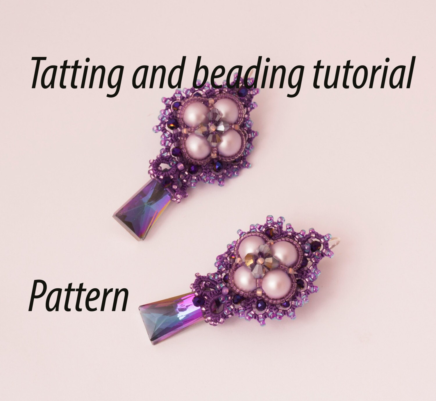 Tatting pattern lace earrings shuttle lace photos Etsy