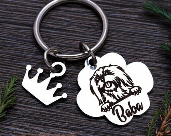 Individuell gravierte Edelstahl Hunderasse Marke: Paw Print Pet ID