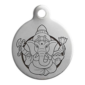 Ganesha Pet ID Tag: Personalisierter Hunde Katzen Halsband Anhänger