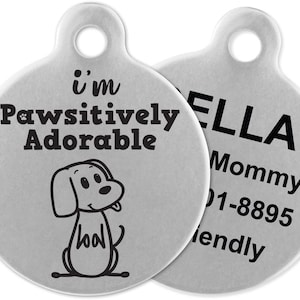 Petsaviour Médaille à personnaliser pour collier de chien avec pattes, Médaille personnalisée pour chien et chat, animaux de compagnie, bijoux, cadeau